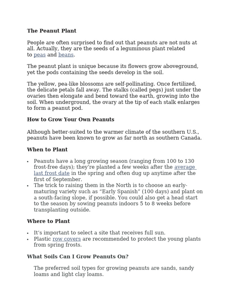 Peanut Growing Pdf Peanuts Irrigation