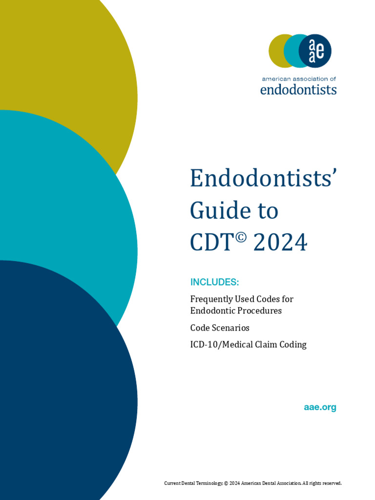 Endodontists' Guide to CDT 2024 Codes | PDF | Dental Implant ...
