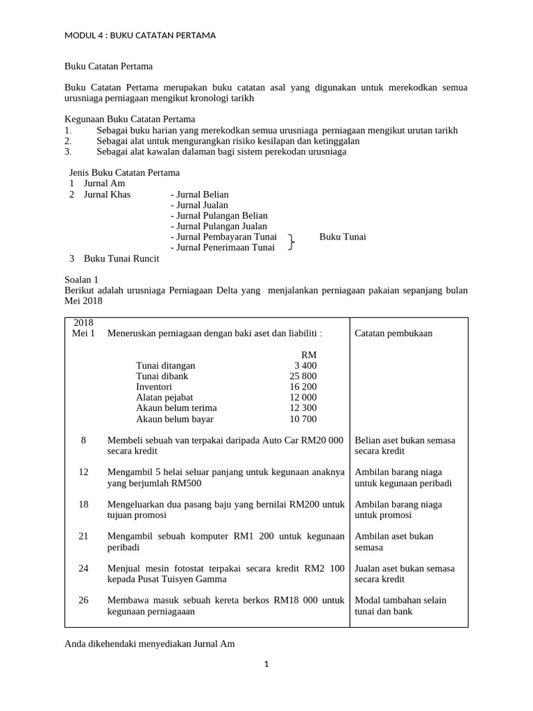 Modul 4 Buku Catatan Pertama 1 | PDF