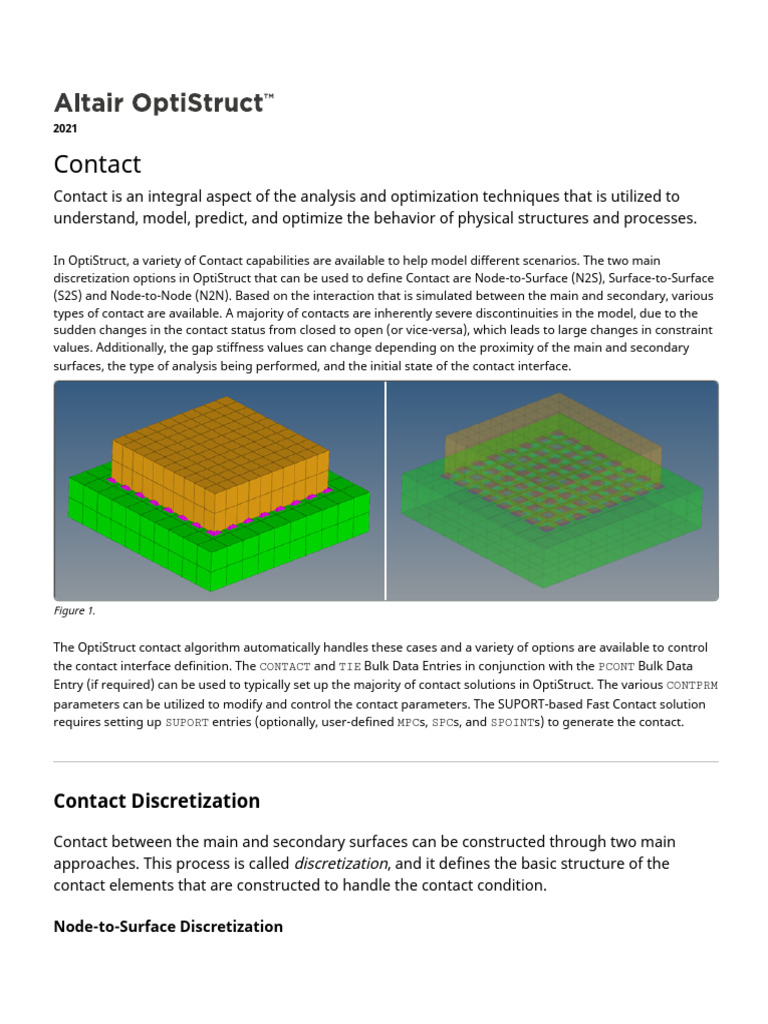 OptiStruct Contact Analysis Techniques | PDF | Friction | Force