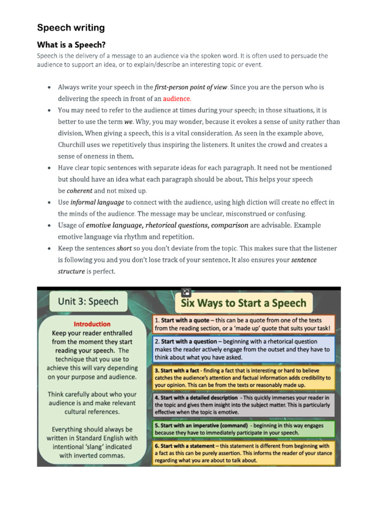 Speech Writing | PDF