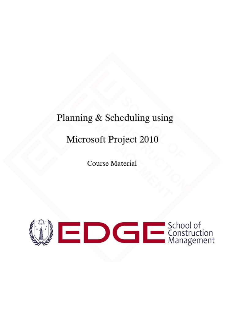 Microsoft Project 2010 Manual EDGESCOM | PDF | Window (Computing ...