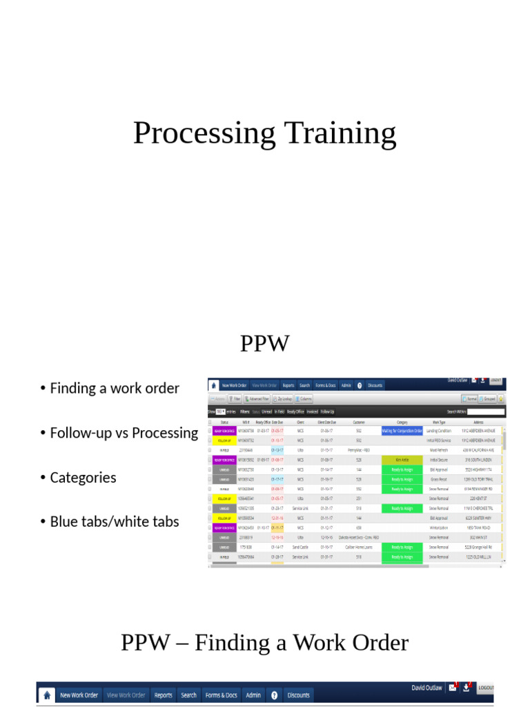 Work Order Processing Guide | PDF | Noun | Plural