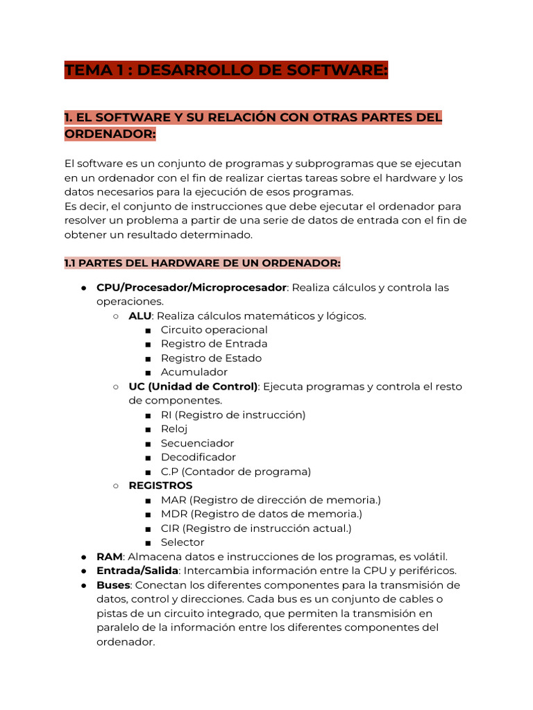 Tema 1 - Desarrollo de Software | PDF | Software | Lenguaje de programación