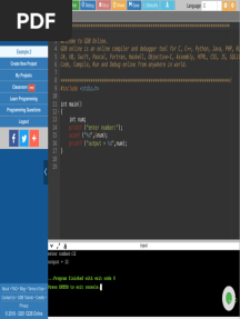 Example 2 - GDB Online Debugger Code, Compile, Run, Debug Online C, C++