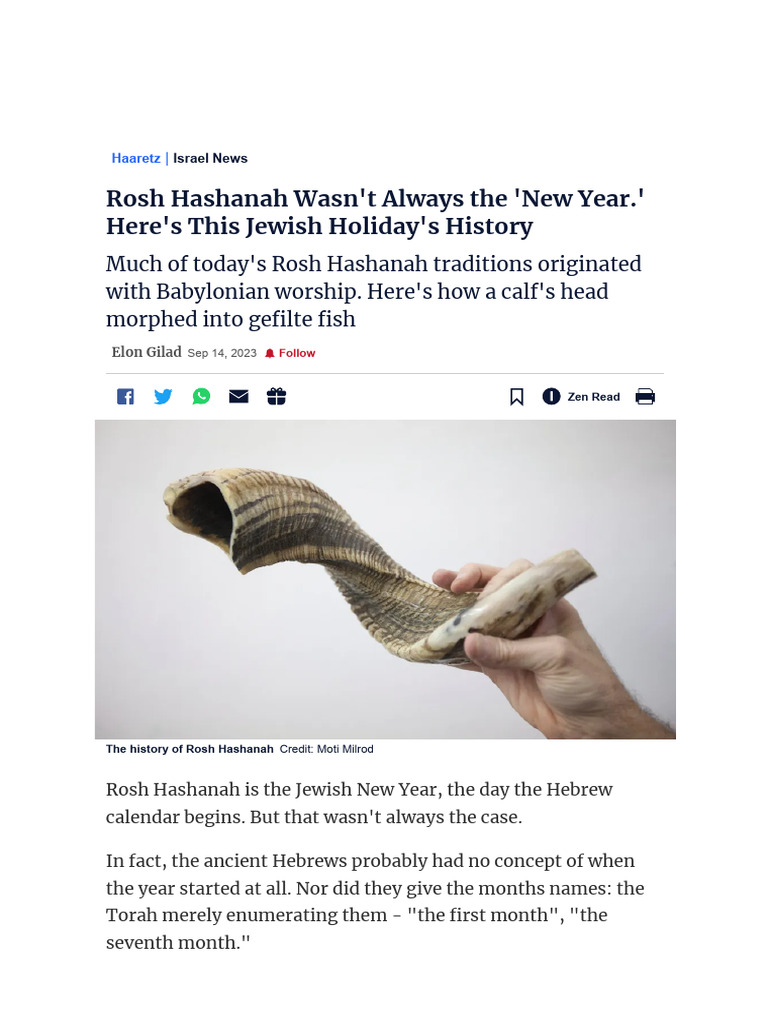 History of Rosh Hashanah Origins | PDF | Rosh Hashanah | Torah