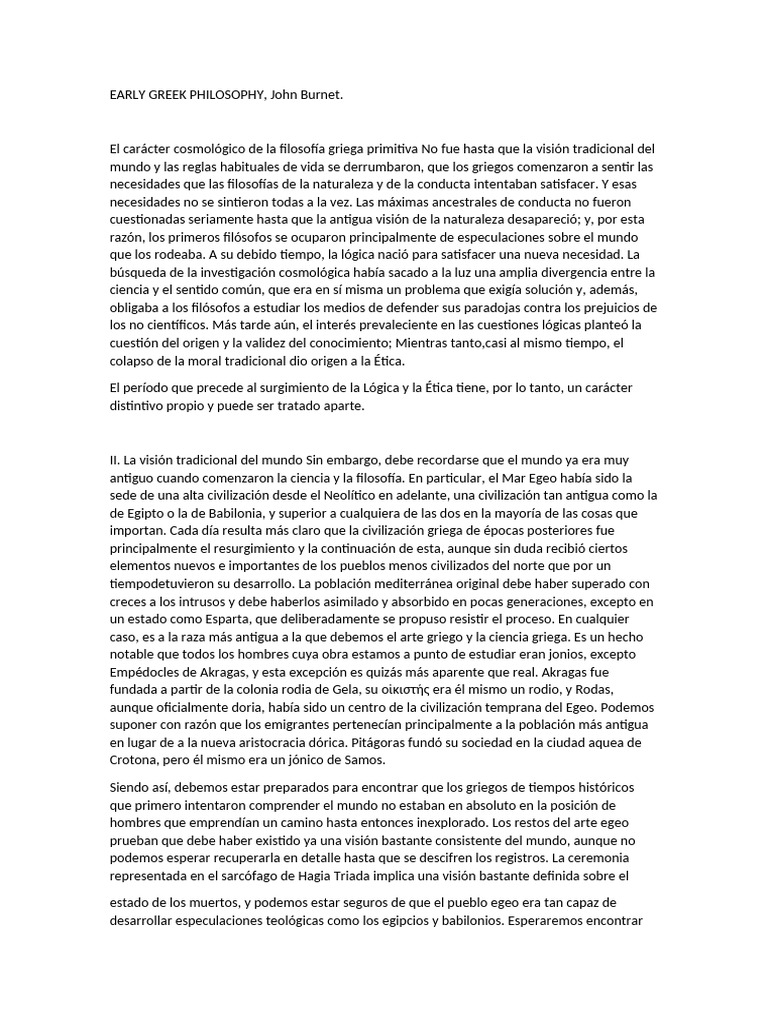 Early Greek Philosophy Pdf Antigua Grecia Science