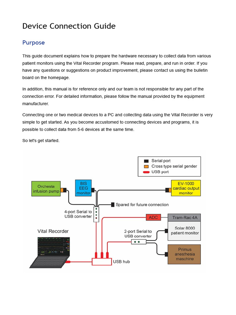 Vital Recorder Device Connection Guide | PDF | Usb | Telecommunications