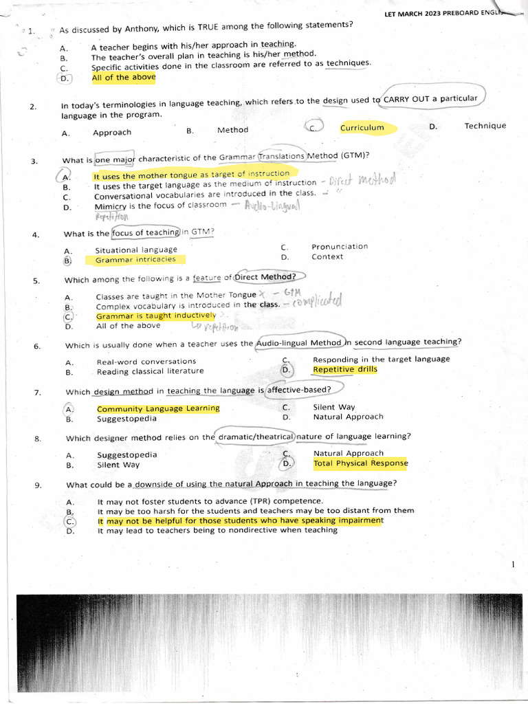 March 2023 English Preboard Exam | PDF | Linguistics | Human Communication
