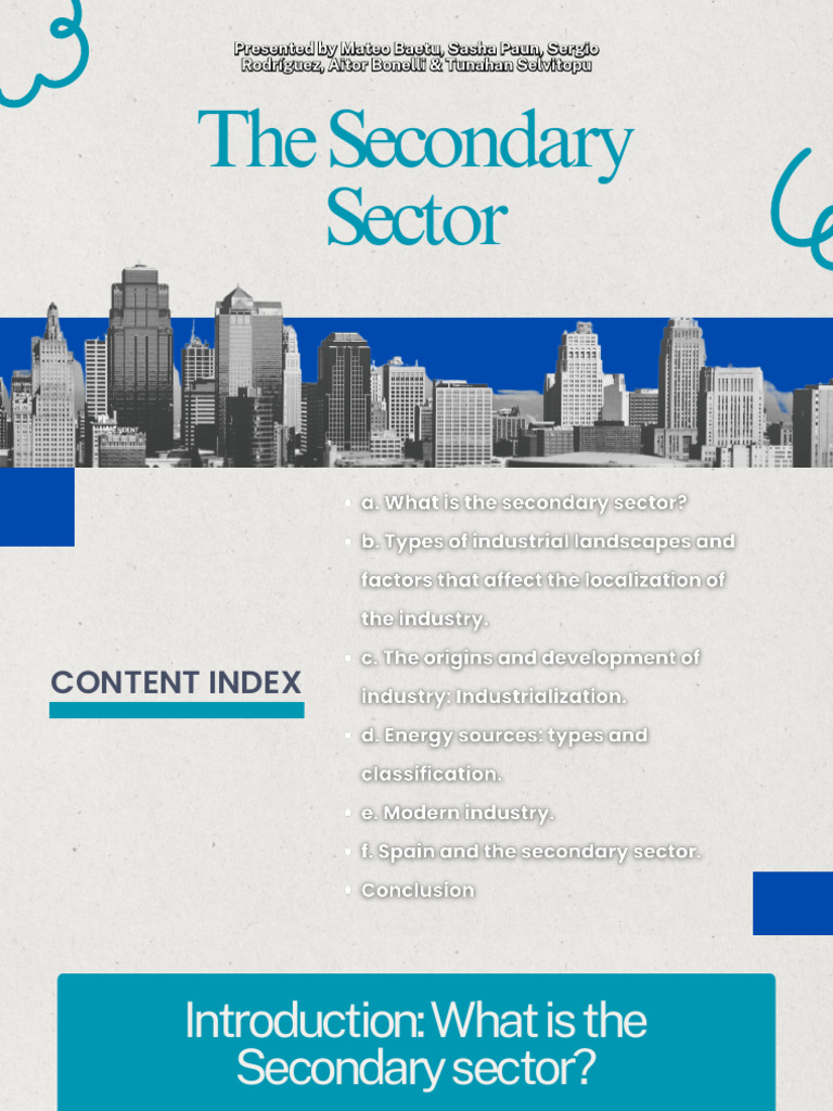Understanding the Secondary Sector | PDF | Energy Development ...