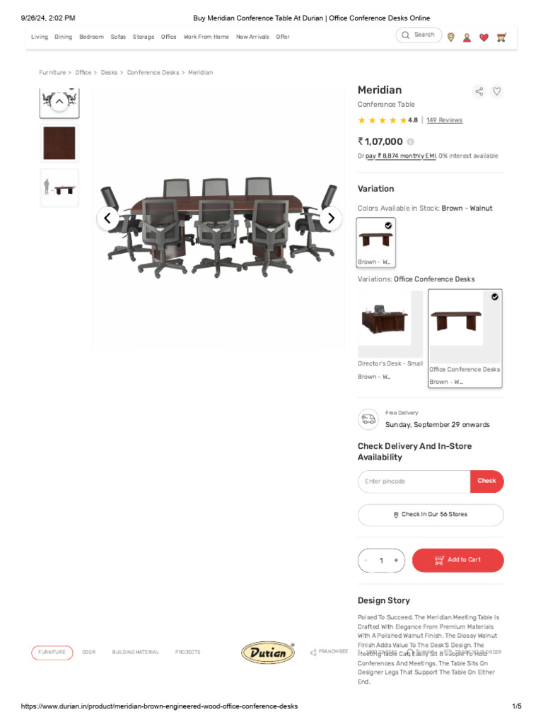 Buy Meridian Conference Table Online | PDF | Furniture | Interior Design