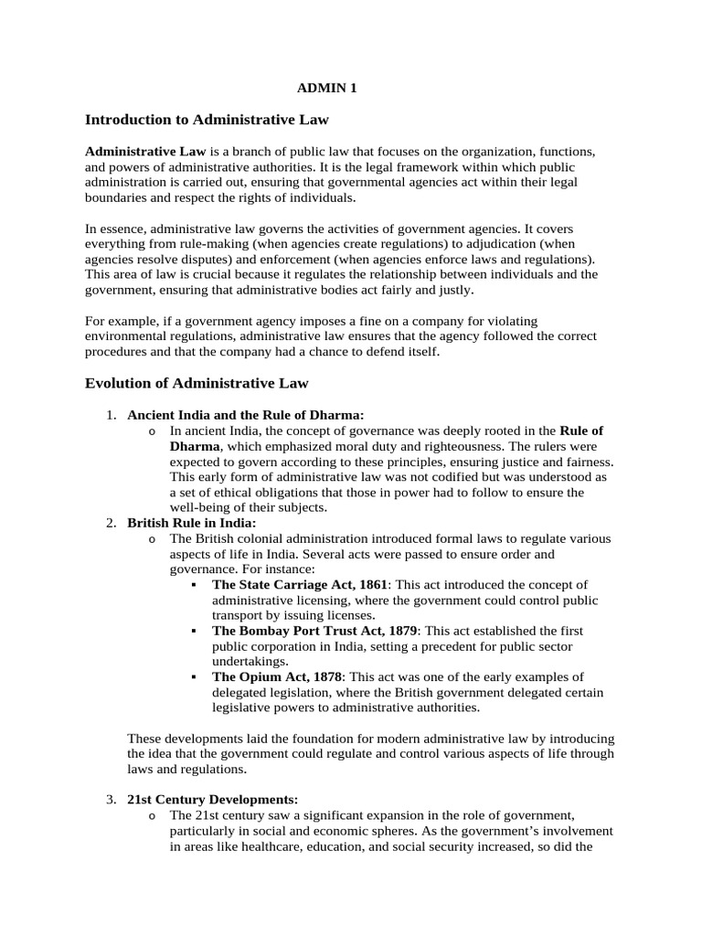 Admin 1 2 pdf administrative law rule of law