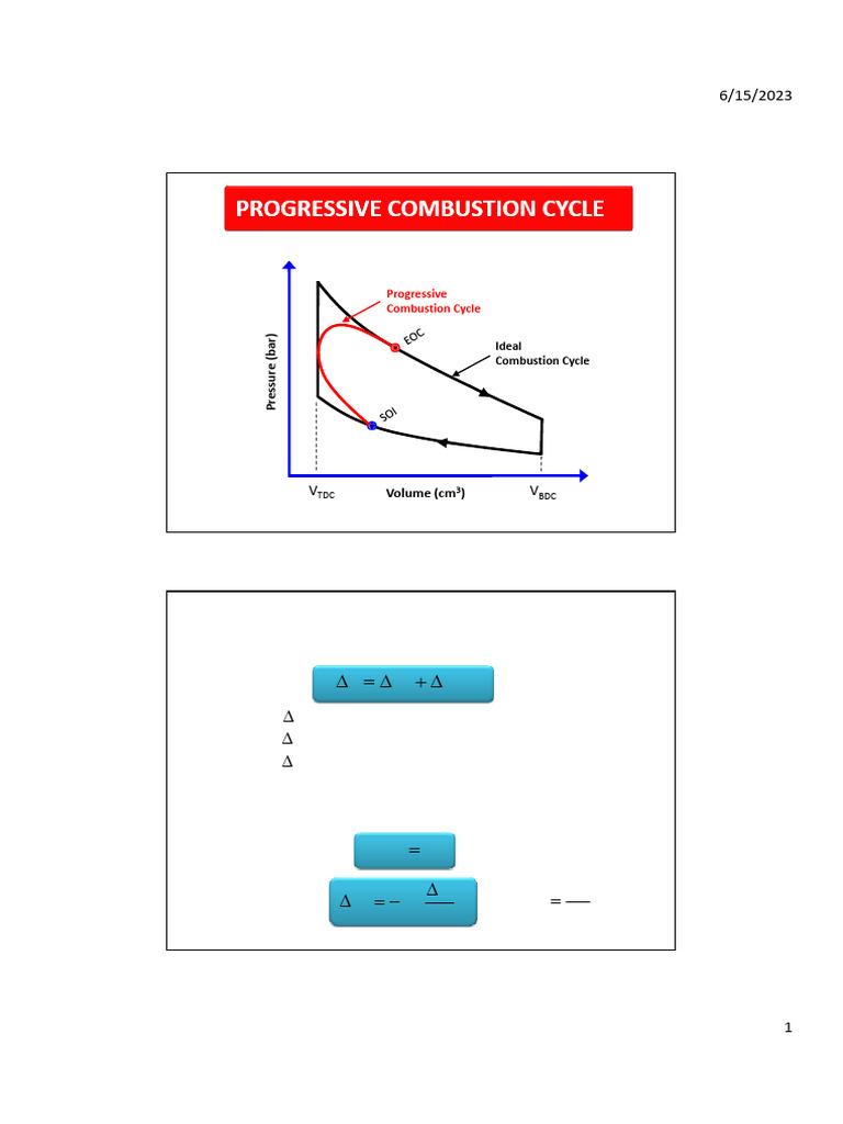 Progressive Combustion Cycle Analysis | PDF | Combustion | Gases