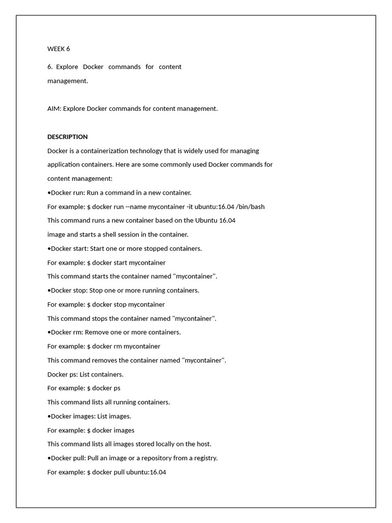 Docker Commands for Content Management | PDF | Software Engineering ...
