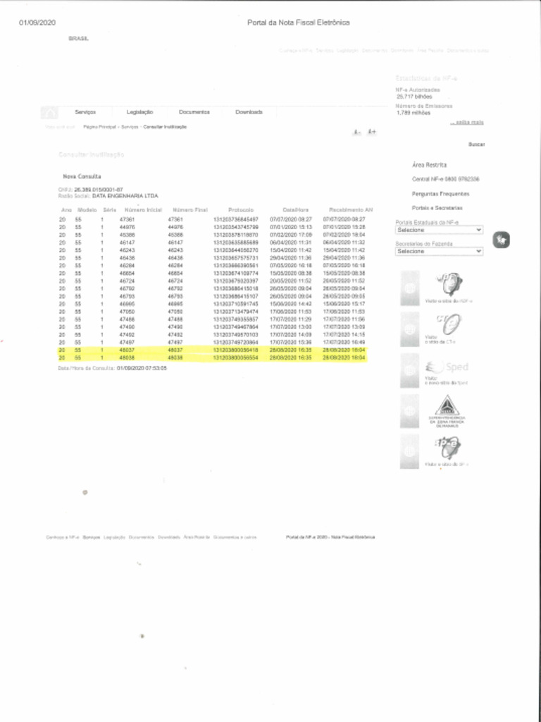 Nfe Inutilizadas | PDF