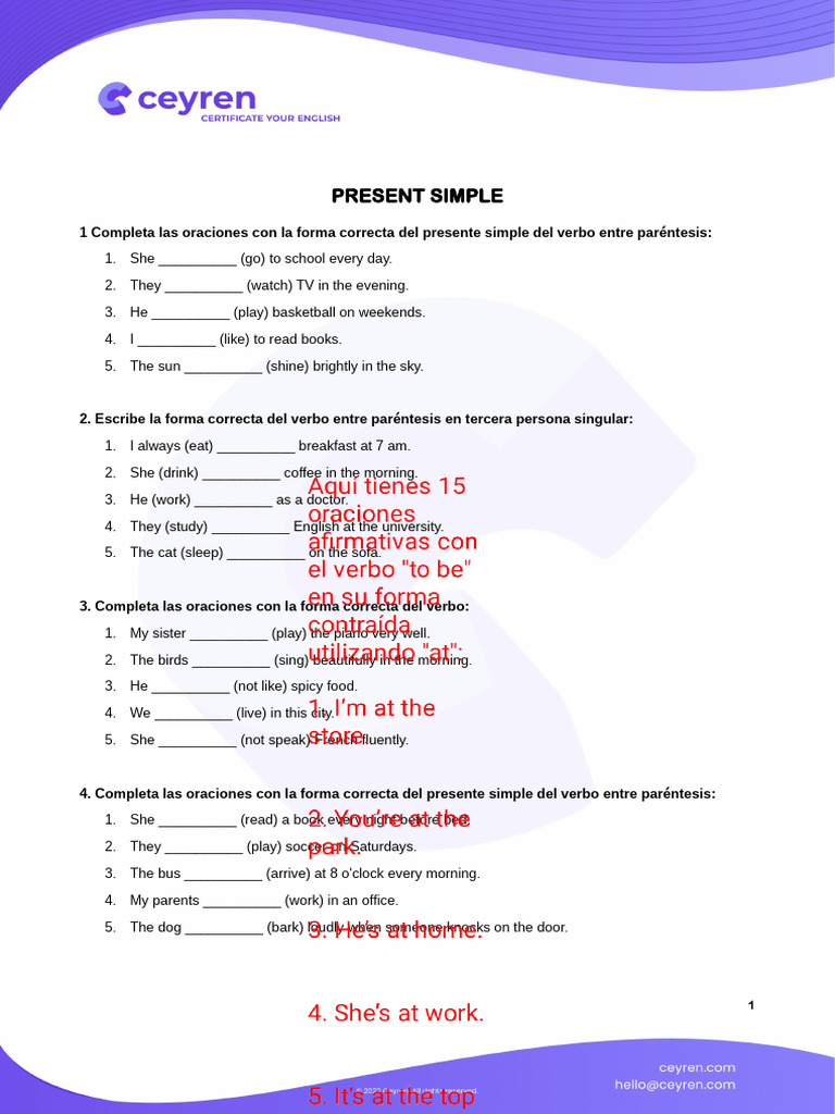 Present Simple Quizz Pdf