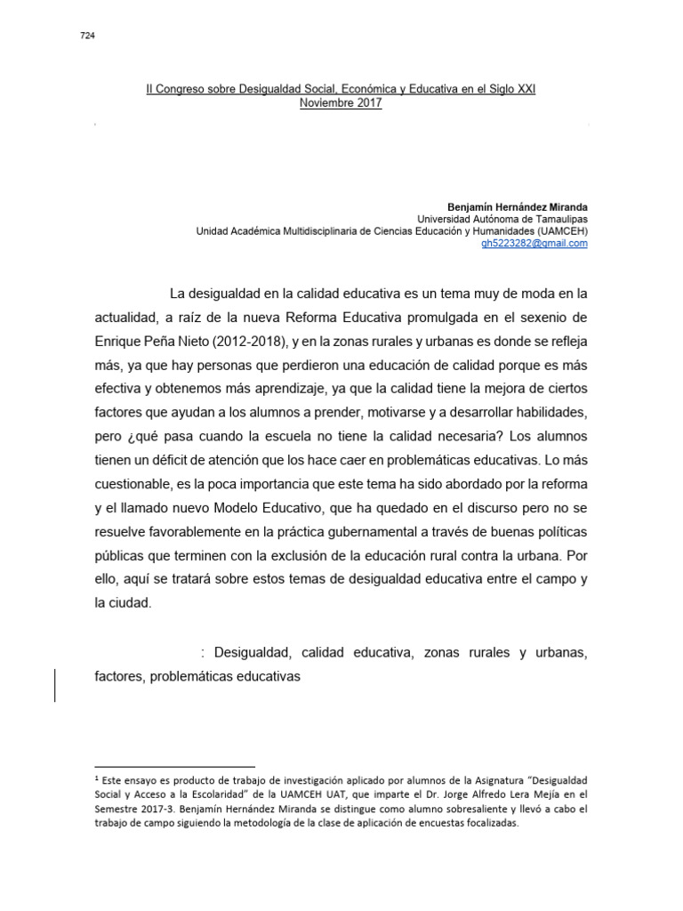 Desigualdad Educativa en México | PDF | Desigualdad social ...
