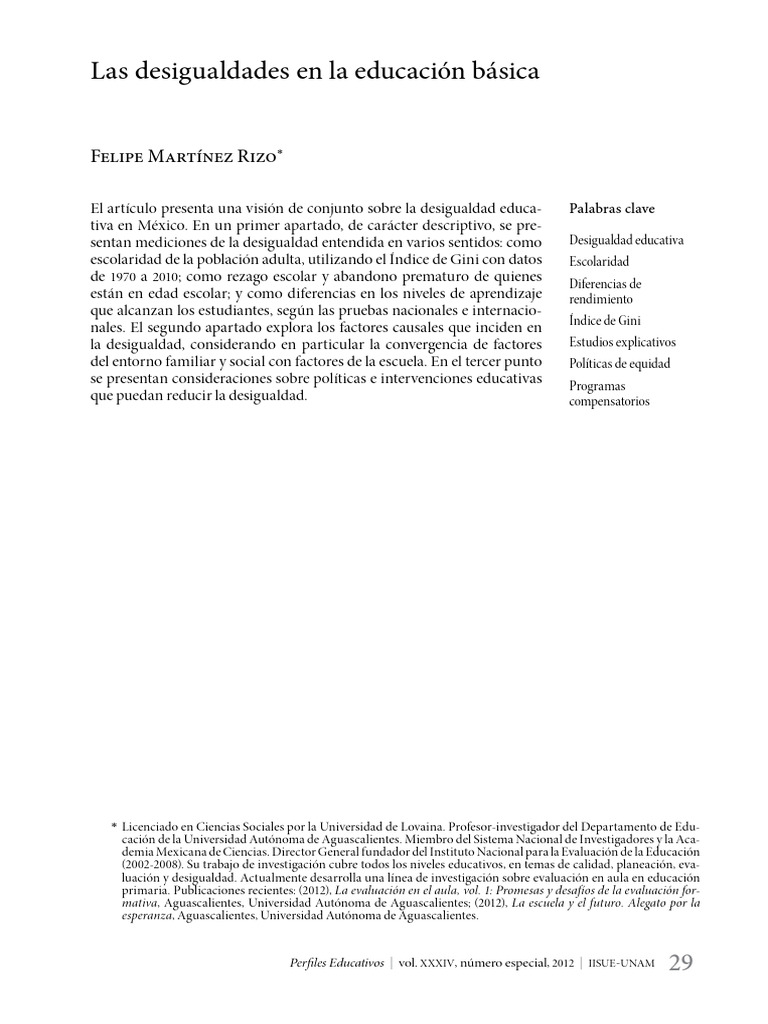 Desigualdad Educativa en México 1970-2010 | PDF | Educación de la ...
