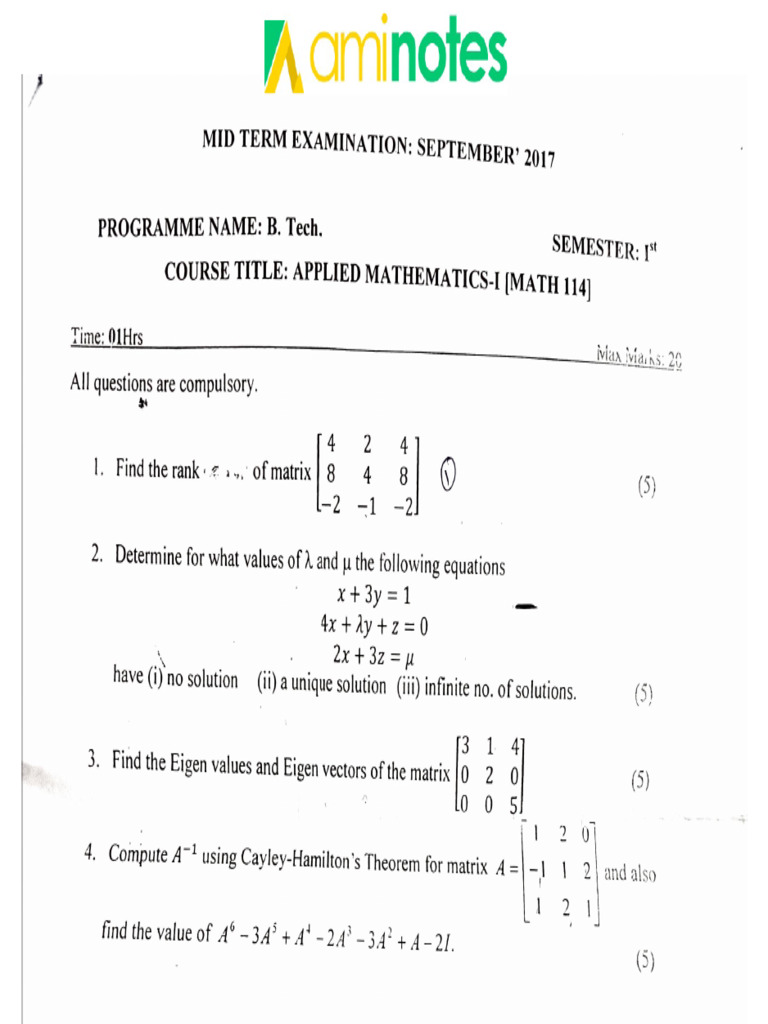 AppliedMaths 1 ASET | PDF