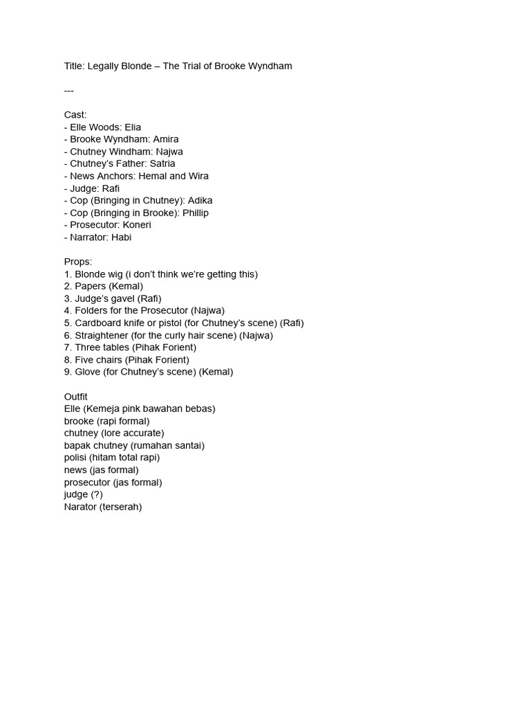 Legally Blonde Script | PDF | Courtroom