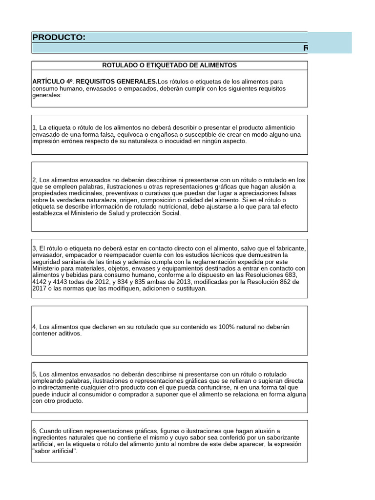 Requisitos de Rotulado de Alimentos | PDF | Alimentos | Medicamentos ...