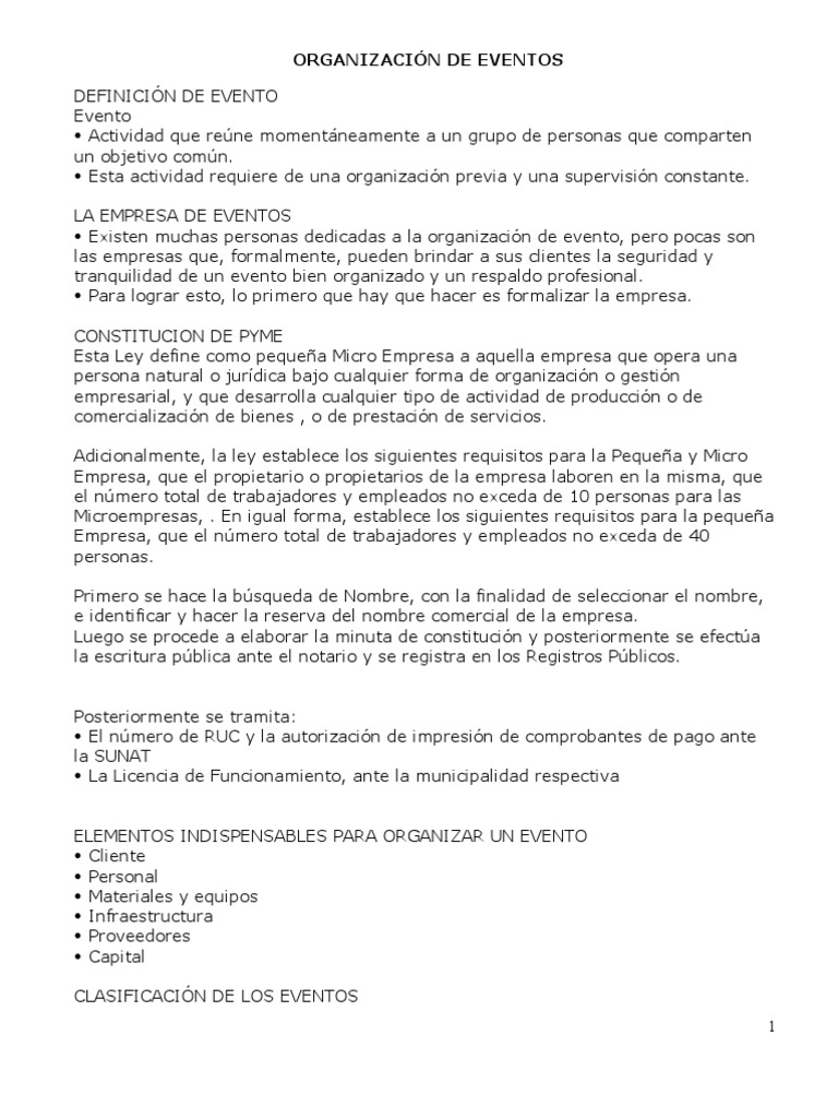 ORGANIZACIÓN DE EVENTOS Carne Presupuesto