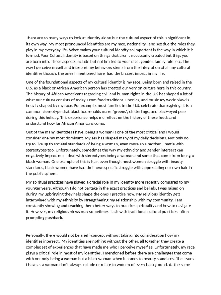 INT. Communication II Essay | PDF | Identity (Social Science) | Race ...