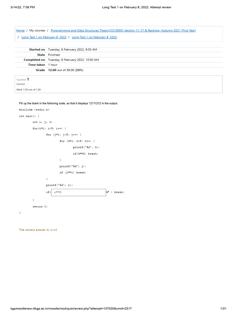 Pds long test mid sem 1 pdf integer computer science parameter