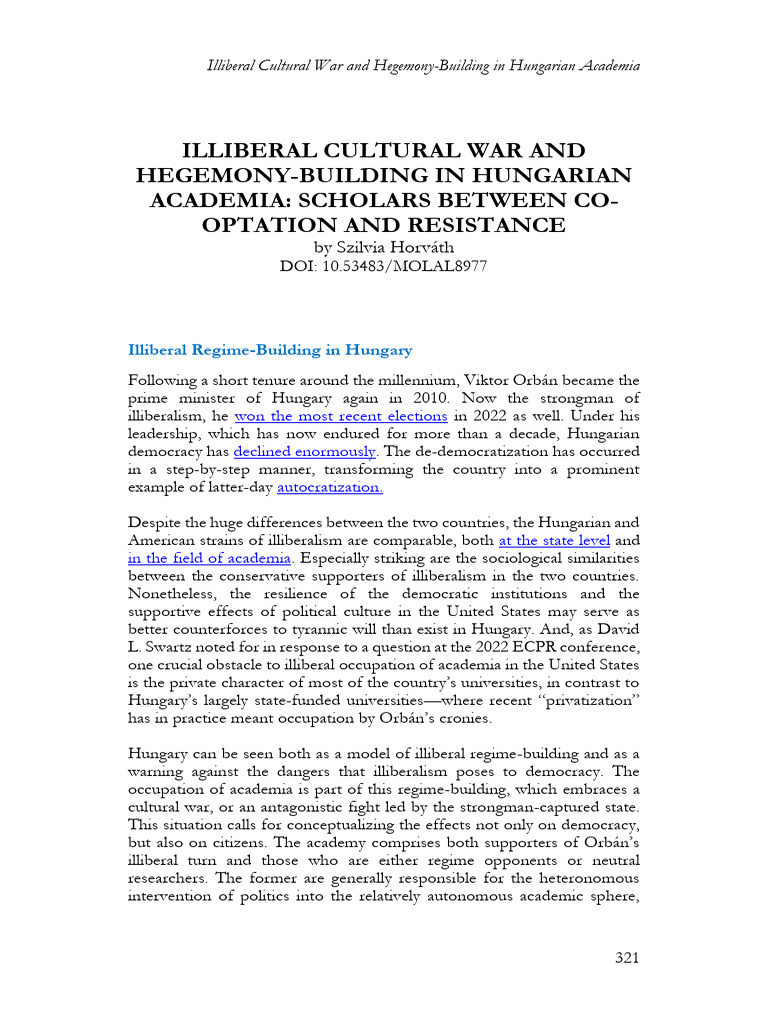 Illiberal Cultural War and Hegemony Buil | PDF | Power (Social And ...