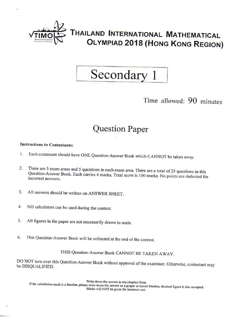 Secondary 1 | PDF