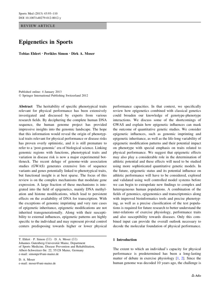 Ehlert 2013 | PDF | Epigenetics | Dna Methylation