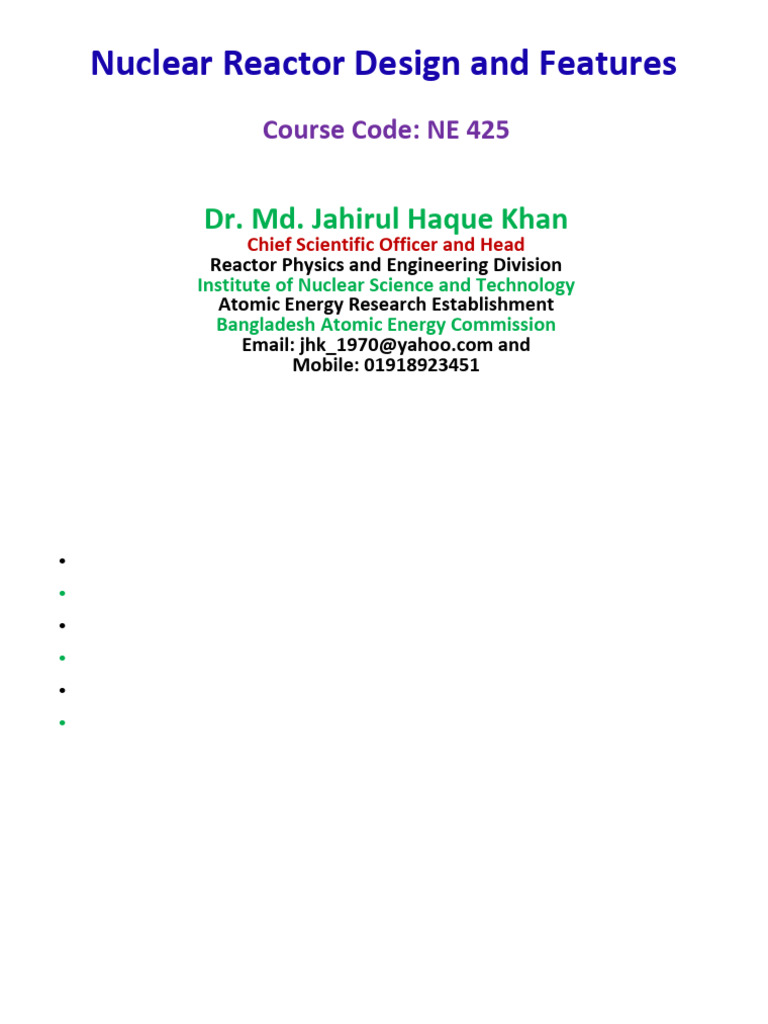 Nuclear Reactor Design Insights | PDF | Nuclear Reactor | Nuclear Physics