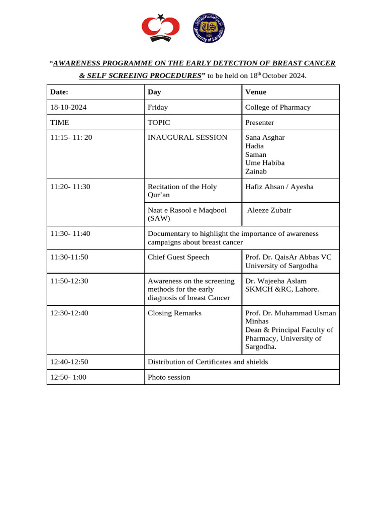 Breast Cancer Awareness Program 2024 | PDF