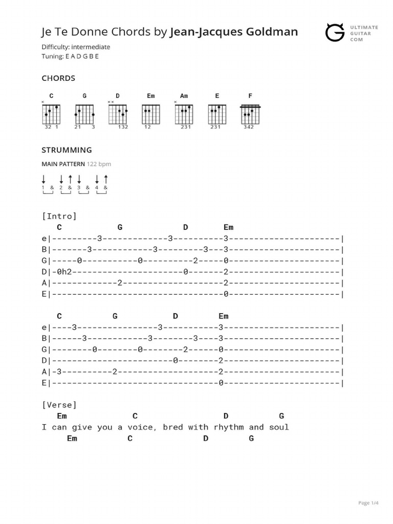 Je Te Donne Chords | PDF