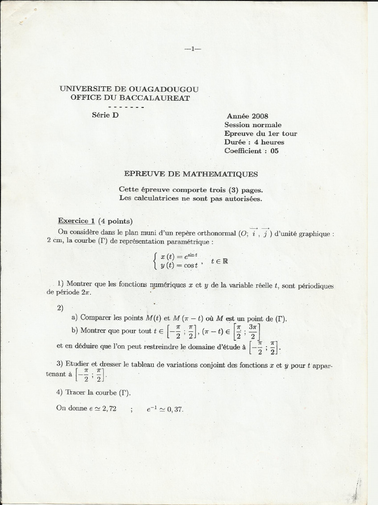 BAC D 2008 - 1er Tour | PDF