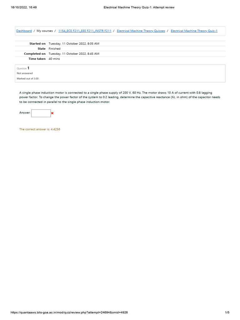 Quiz 1 Pdf Transformer Electrical Components