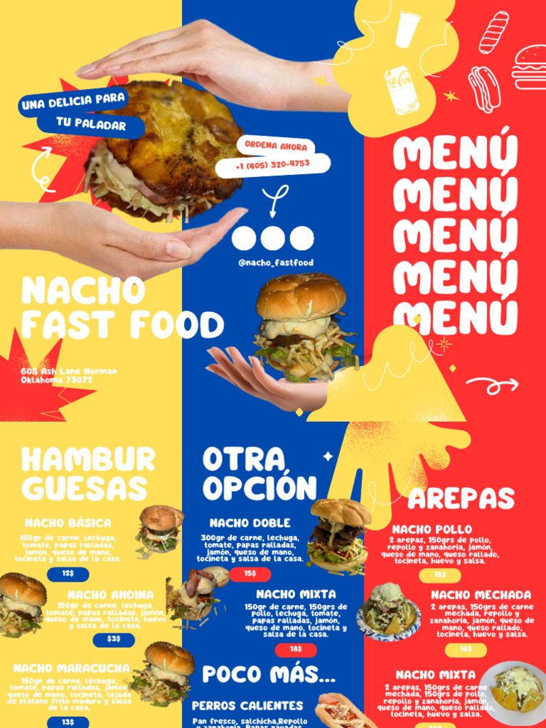 Menú Menú Menú Menú Menú: Nacho Fast Food | PDF | Cocina occidental ...