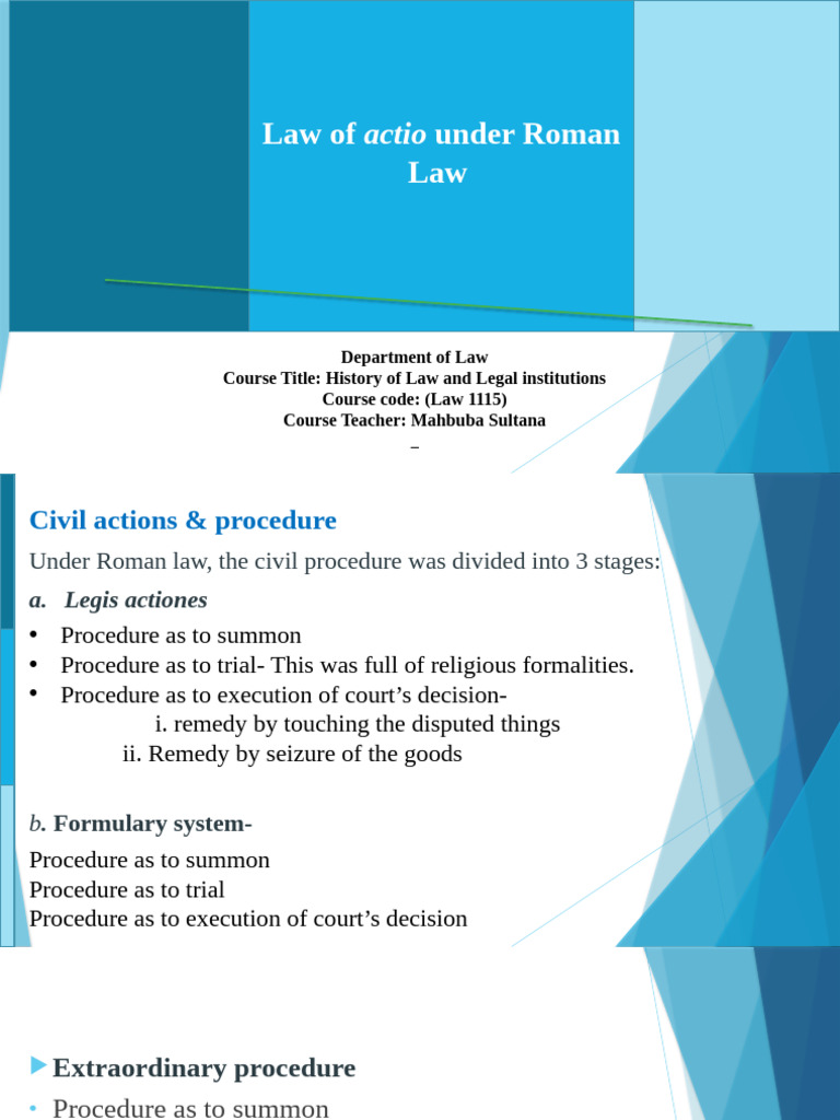 Roman Law Civil Procedure Overview | PDF | Politics | Social Science