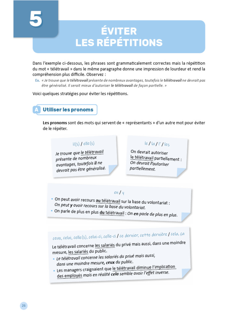 Éviter les répétitions en écriture | PDF | Évolution de carrière | Arts ...