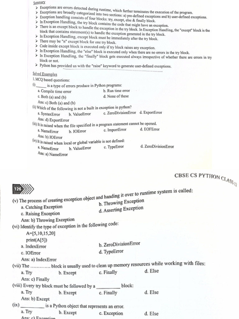 Exception Handling | PDF