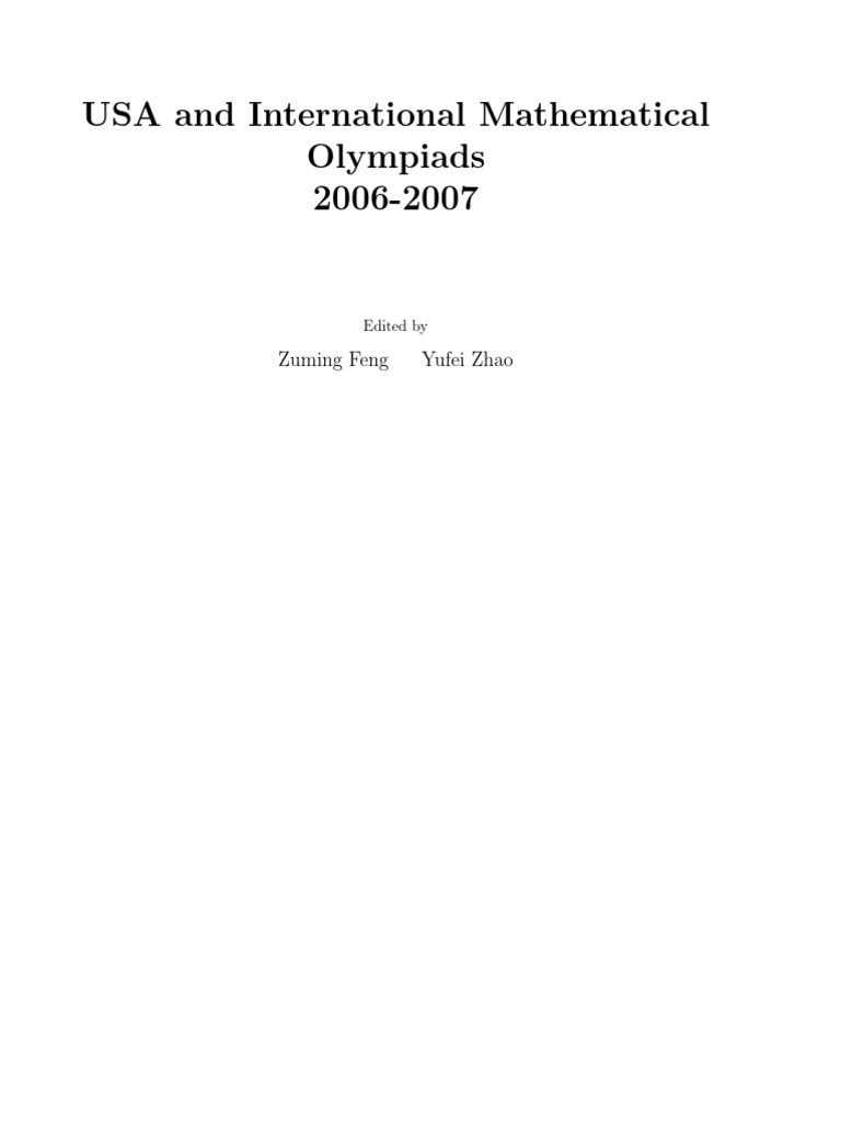 USA and International Math Olympiads 2006-2007 | PDF | Triangle ...