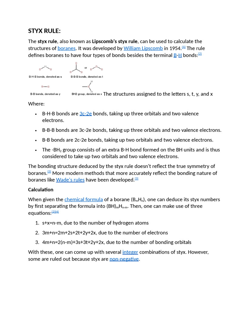 Styx Rule for Borane Structures | PDF