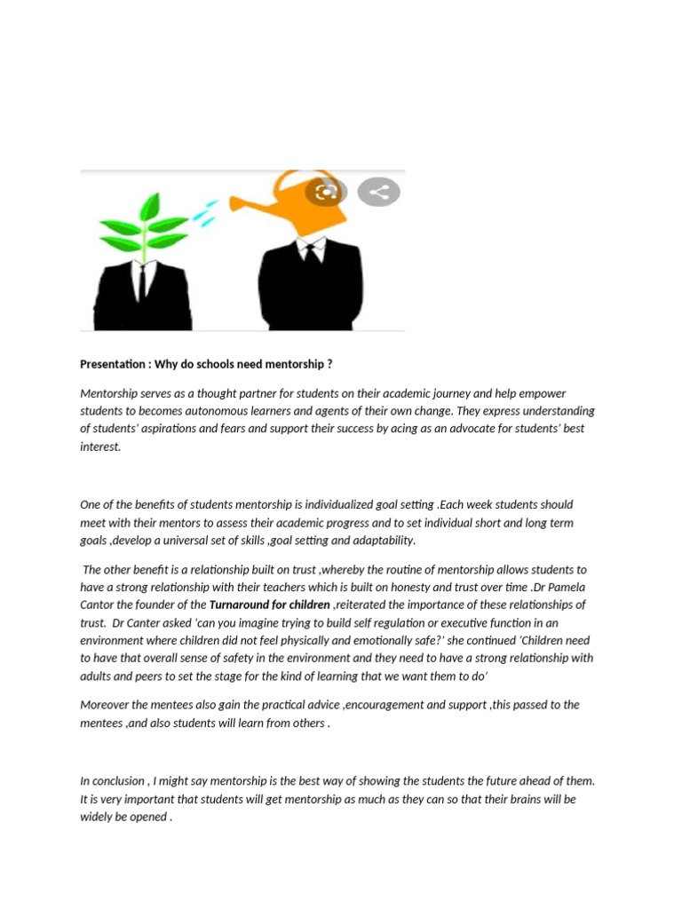 Presentation: Why Do Schools Need Mentorship ?: Turnaround For Children ...