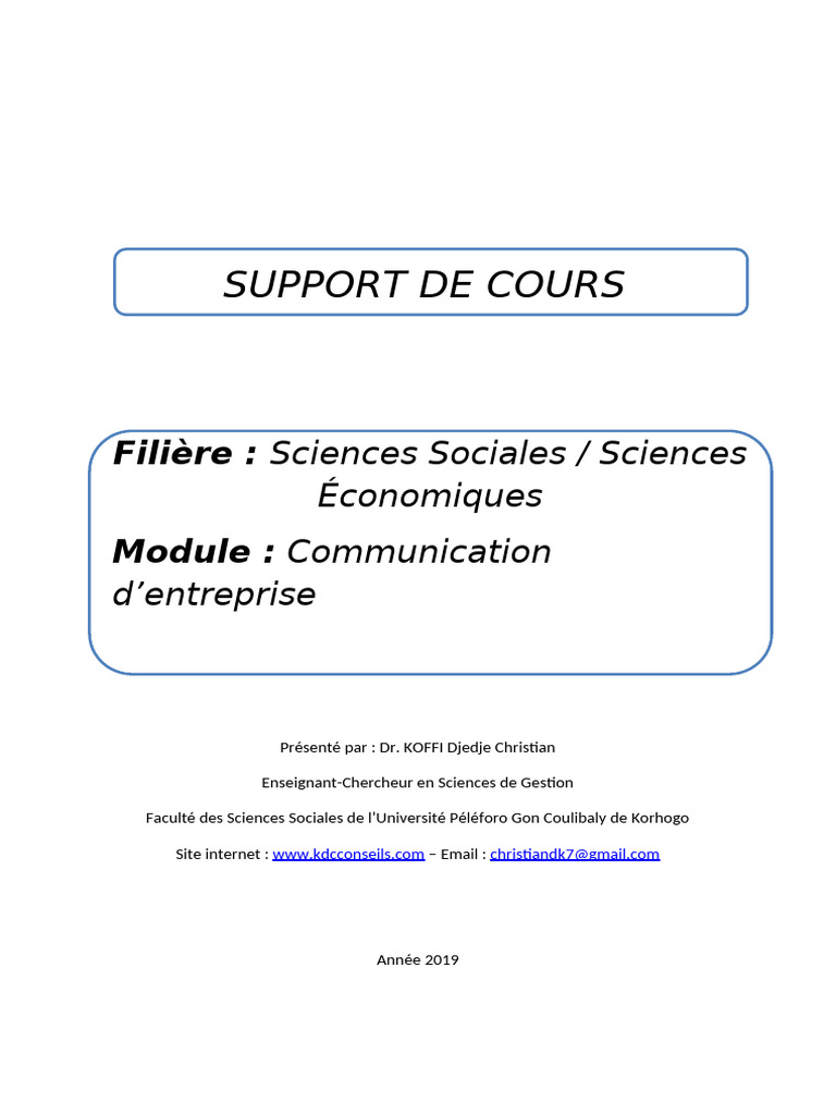 Notions clés de la communication d'entreprise | PDF | la communication ...
