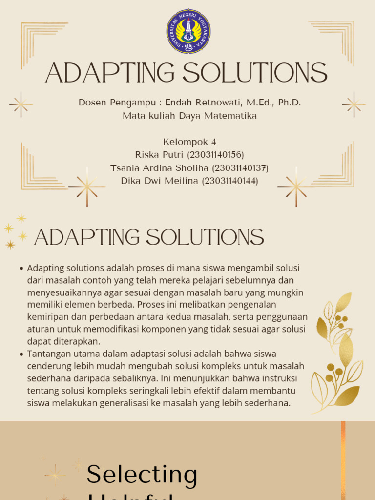 Adaptation DAYA MATH PDF | PDF