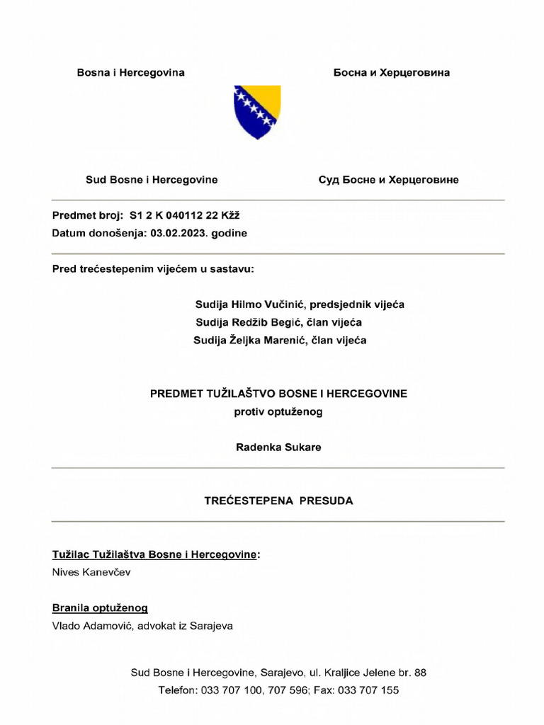 Trećestepena Radenko Sukara - A | PDF