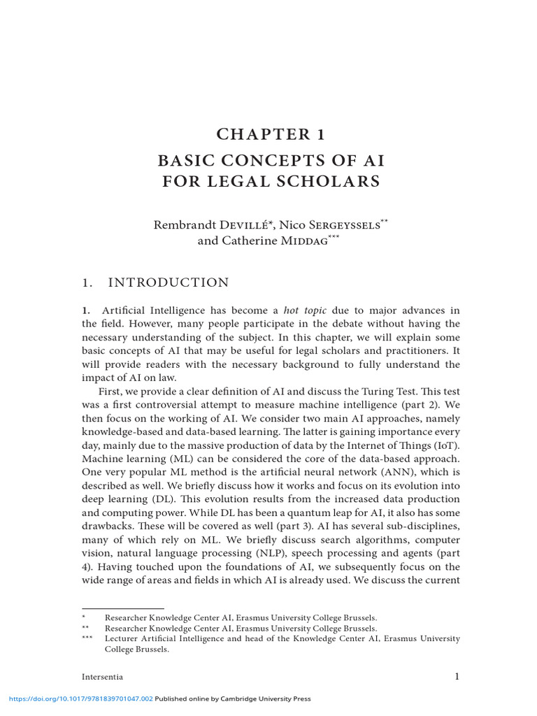 Basic Concepts of Ai For Legal Scholars | PDF | Artificial Intelligence ...