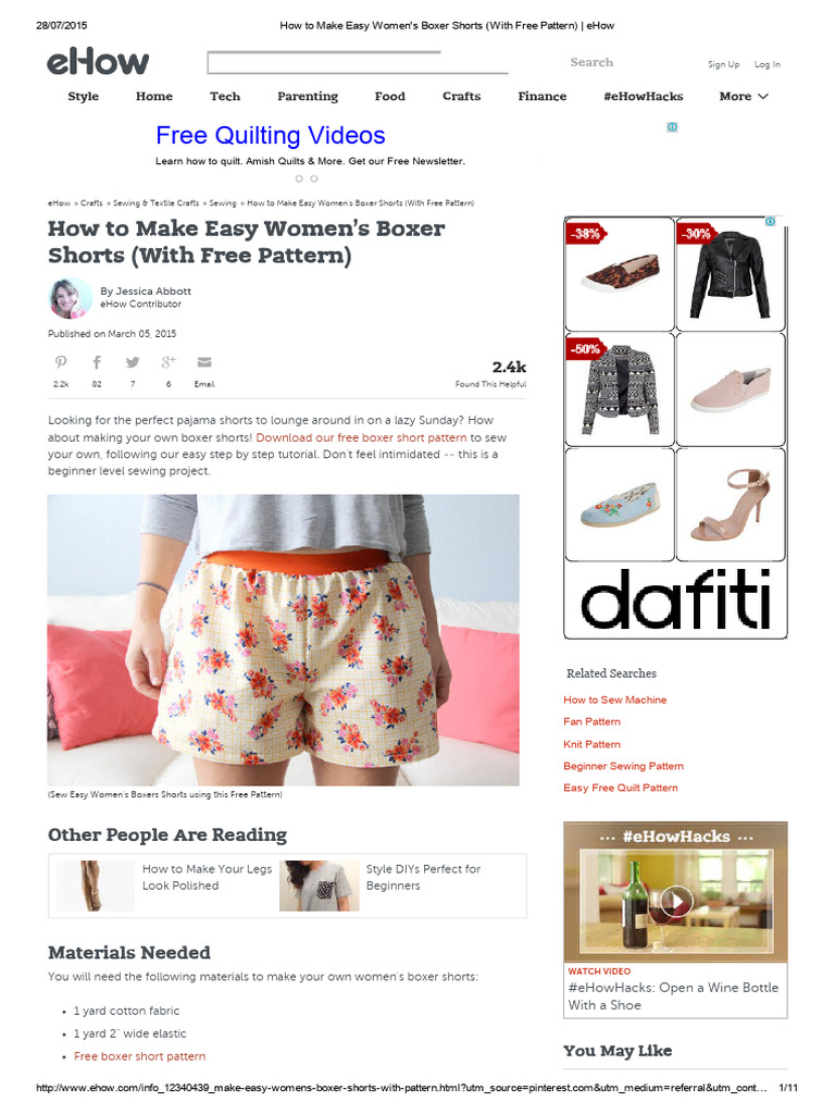 Beginner's Guide to DIY Women's Boxers | PDF | Seam (Sewing) | Sewing