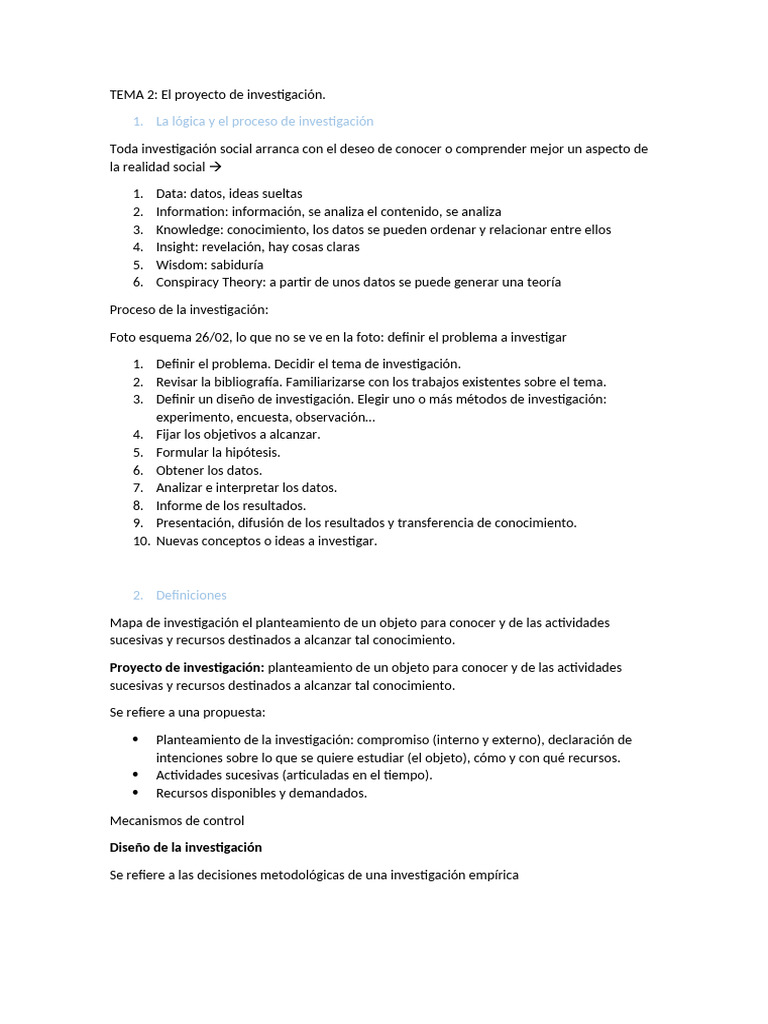 Guía Completa para un Proyecto de Investigación | PDF | Conocimiento ...