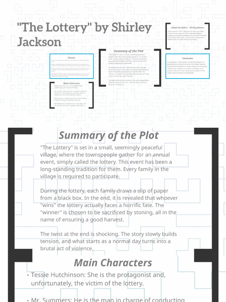 The Lottery By Shirley Jackson Pdf
